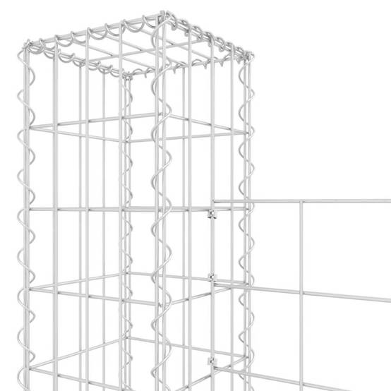 PANGIVO - Panier de gabion en fer argenté 380 x 20 x 200 cm avec 4 poteaux - PANGIVO - Image 5
