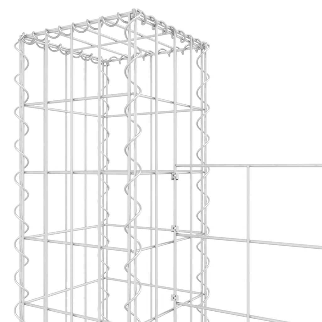 PANGIVO - Panier de gabion en fer argenté 380 x 20 x 200 cm avec 4 poteaux - PANGIVO - Image 5