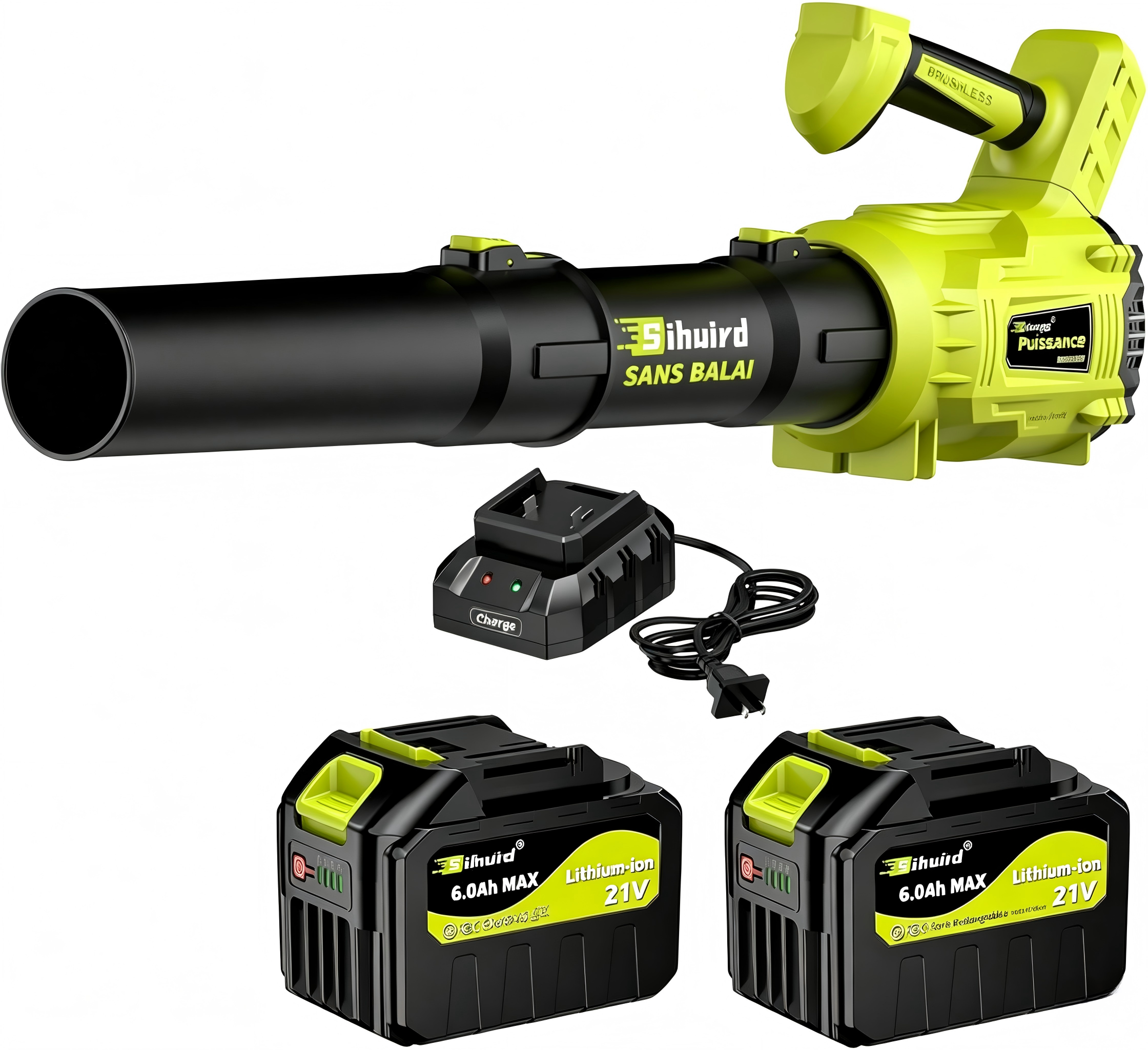 Sans Marque - Le souffleur de feuilles sans fil est équipé de deux batteries 21V 6.0Ah Traumheim. - Image 1