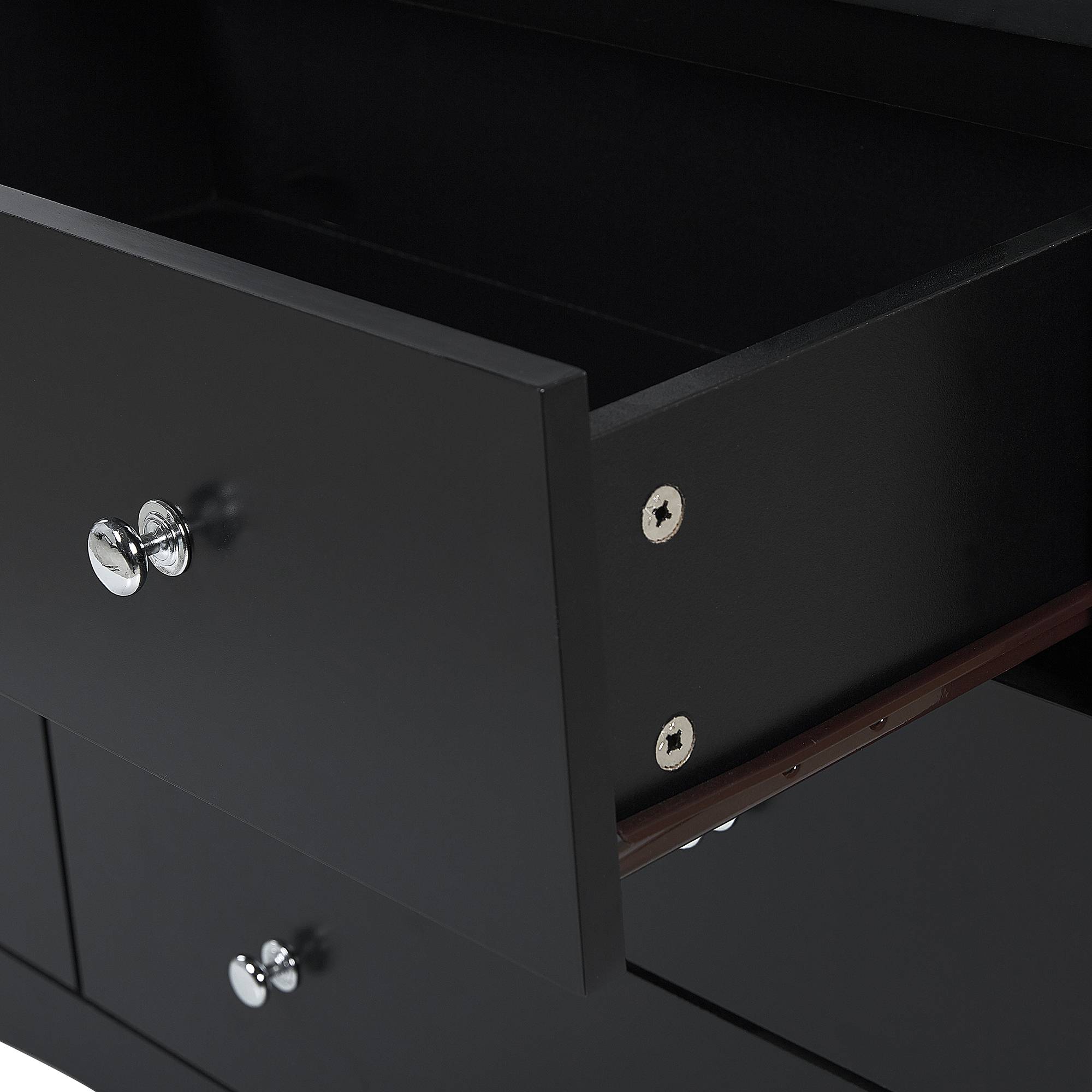 Beliani - Commode MDF Noir WINCHESTER - 130x40x75- Beliani - Image 7