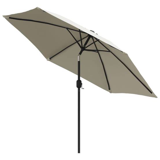 Parasol déporté LED acier et polyester blanc sable 300 x 300 x 225 cm - PANGIVO - Image 4