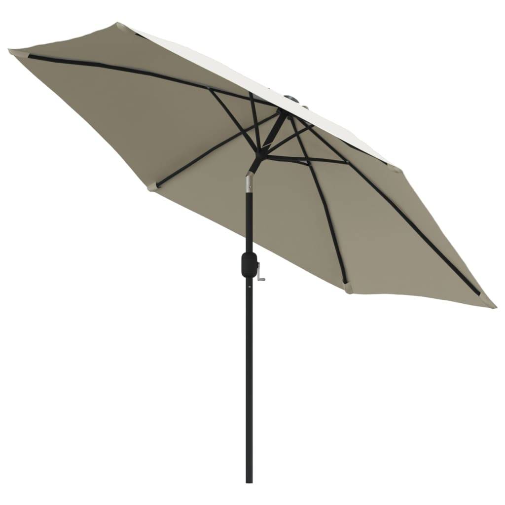 Parasol déporté LED acier et polyester blanc sable 300 x 300 x 225 cm - PANGIVO - Image 4