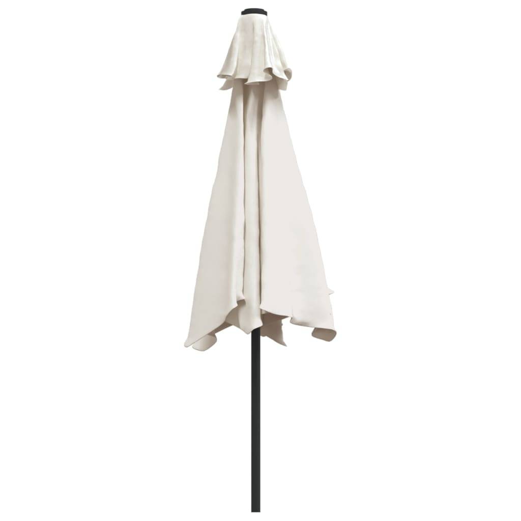 Parasol déporté LED acier et polyester blanc sable 300 x 300 x 225 cm - PANGIVO - Image 6