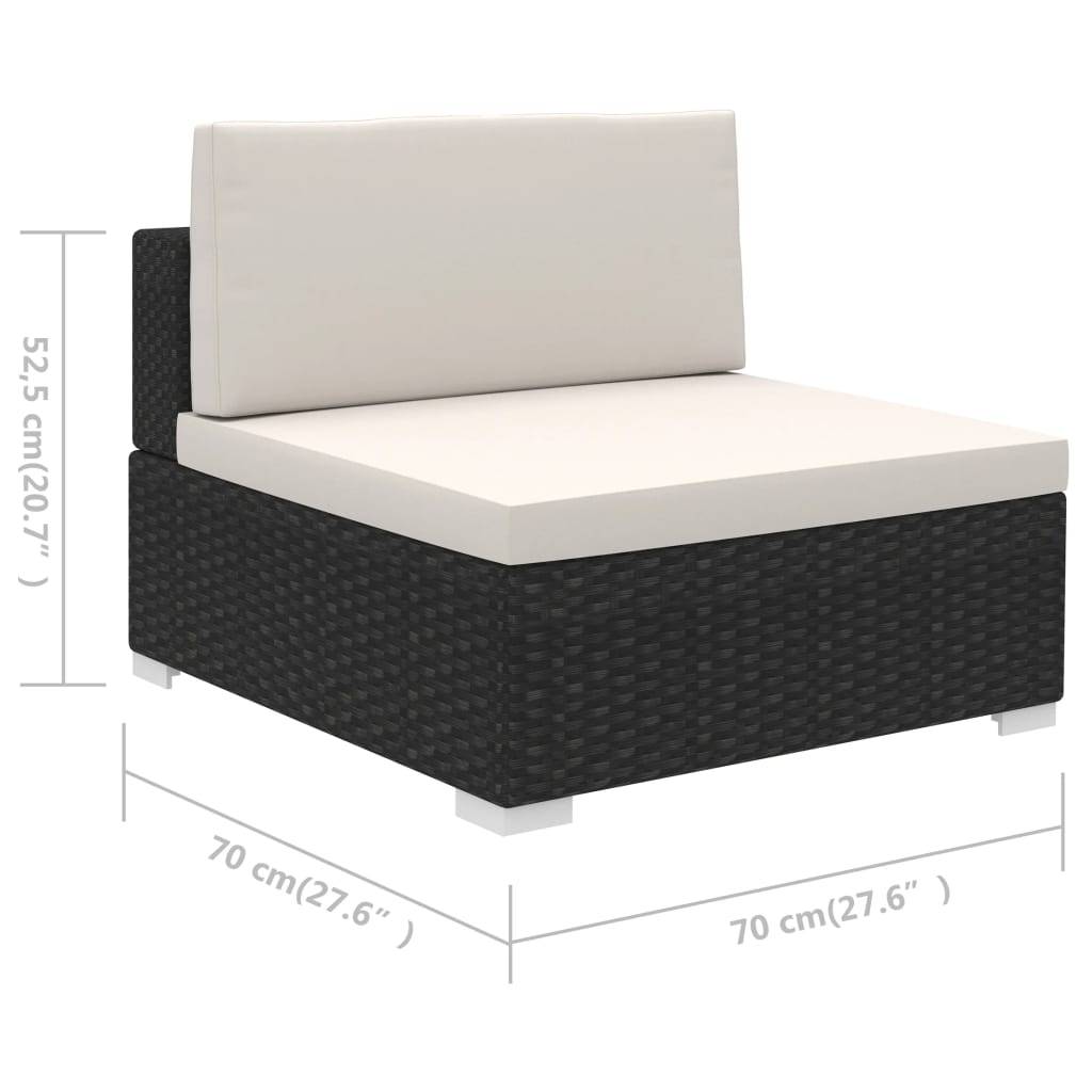 Vidaxl - Salon de jardin 6 pcs avec coussins Résine tressée Noir vidaXL 41257 - Image 3
