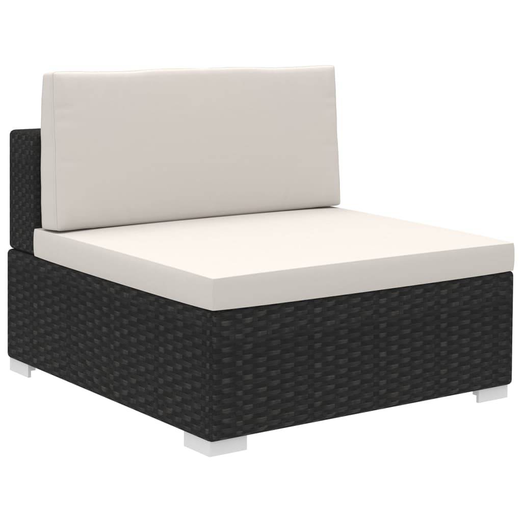 Vidaxl - Salon de jardin 6 pcs avec coussins Résine tressée Noir vidaXL 41257 - Image 8
