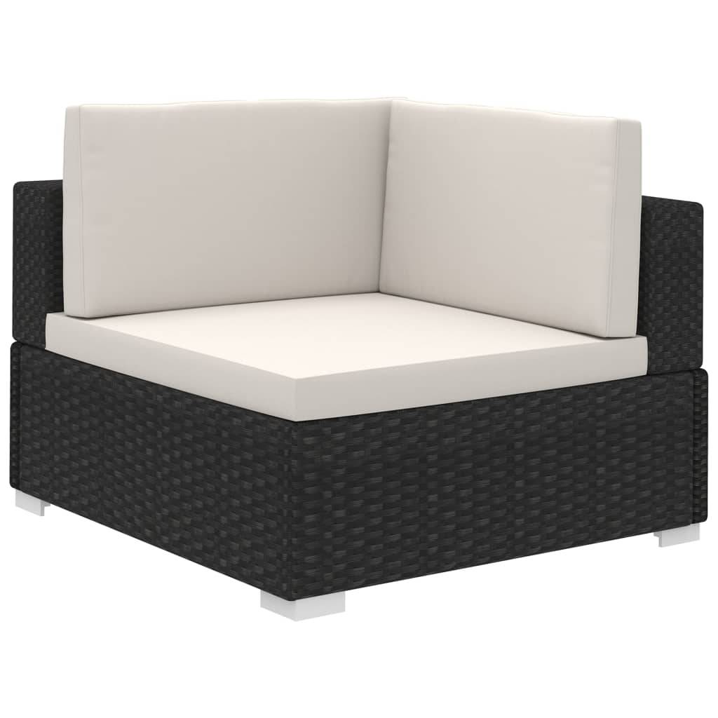Vidaxl - Salon de jardin 6 pcs avec coussins Résine tressée Noir vidaXL 41257 - Image 9