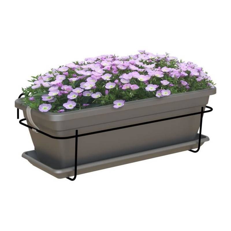 Artevasi - Artevasi - Kit Balcon Jardiniere Venezia 50cm Anthracite 50 X 19,5 X H16,3 Cm - 1,13l - Image 2