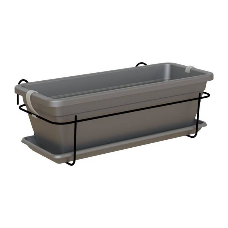 Artevasi - Artevasi - Kit Balcon Jardiniere Venezia 50cm Anthracite 50 X 19,5 X H16,3 Cm - 1,13l - Image 1