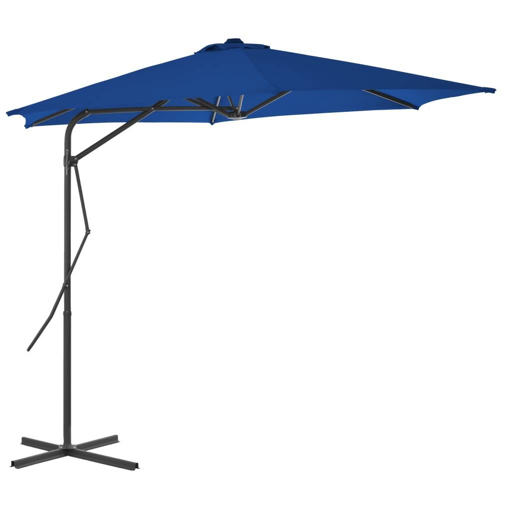 Helloshop26 - Parasol d'extérieur avec mât en acier 300 x 230 cm bleu - Image 1