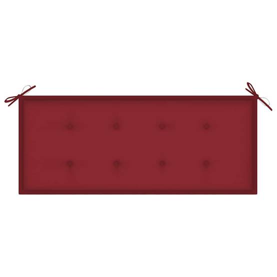ComfortXL - Banc de Jardin Teck Massif Extérieur Empilable Coussin Vin Rouge 128cm - ComfortXL Outdoor Living - Image 5