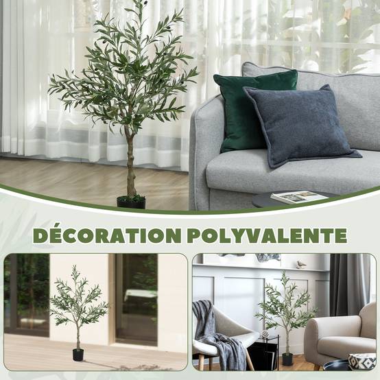 Olivier artificiel 120 cm plante artificielle intérieur, fausse plante décoration pour maison, bureau, salon, chambre - Image 10