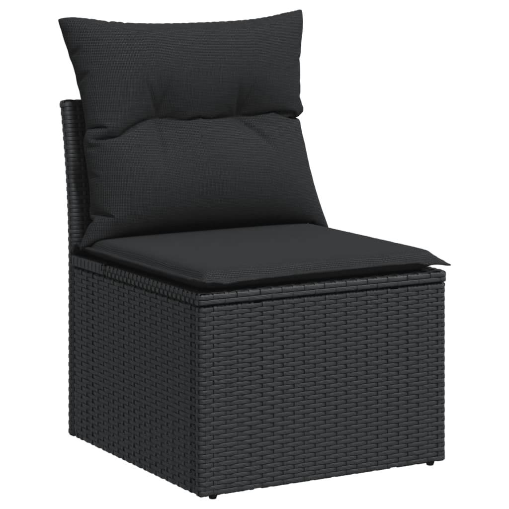 Vidaxl - Salon de jardin 7 pcs avec coussins noir résine tressée vidaXL 3224578 - Image 6