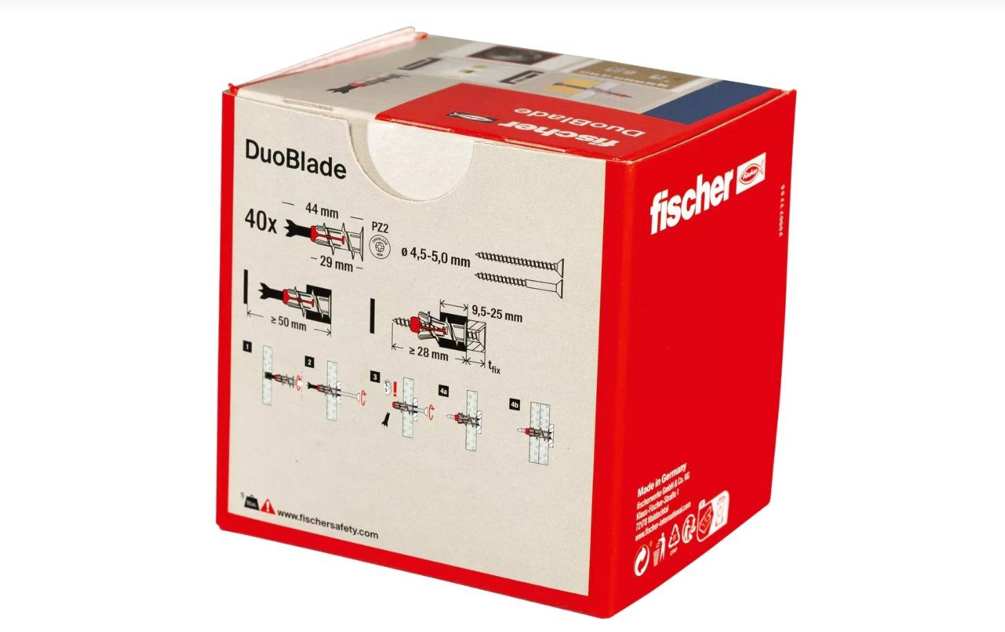 Fischer - Chevilles autoforeuses bi-composants Duoblade pour matériaux en plaque, boîte de 40 chevilles sans vis - FISCHER - 545677 - Image 3