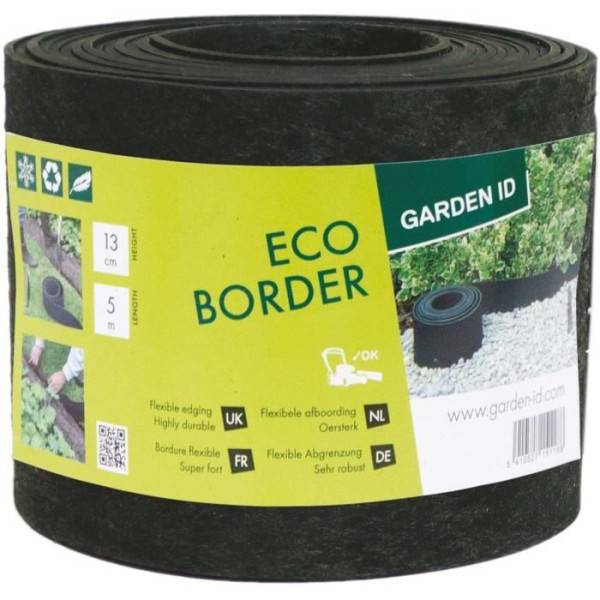 Garden ID - Bordure de jardin en caoutchouc recyclé - GARDEN ID Eco Border - 5 m H13 cm - Indestructible - Flexible, pose droite ou courbé - Image 1