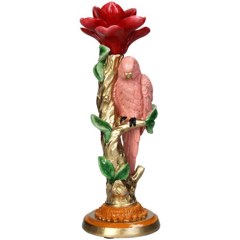 Bougeoir perroquet rose - décoration d'intérieur - Image 4