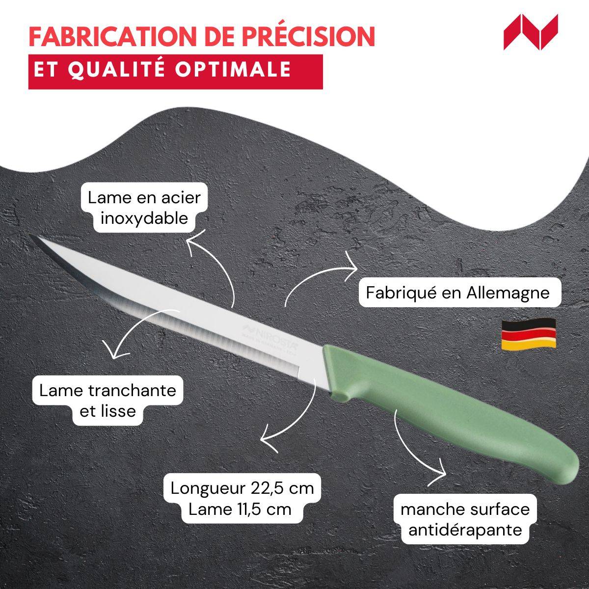 Couteau d’office universel 22,5 cm Nirosta Elemental - Image 3