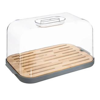 Boîte à Pain "Fresheat" 29cm Gris & Naturel
