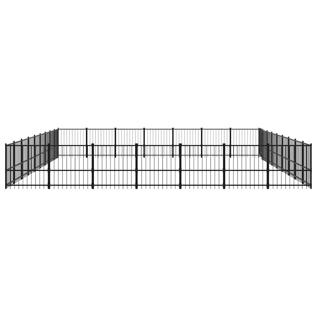 Vidaxl - Chenil d'extérieur pour chiens Acier 59,28 m² vidaXL 3124652 - Image 5