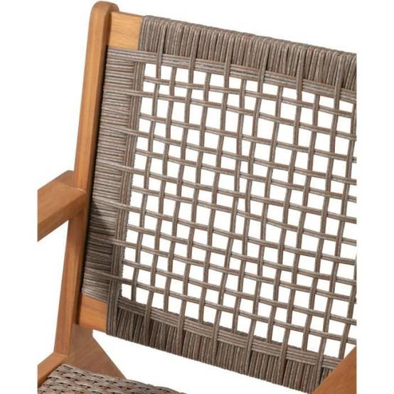 Fauteuil de jardin bas en bois d'Acacia FSC et en résine tressée - BORA - l60xP76xH73 cm - Image 5