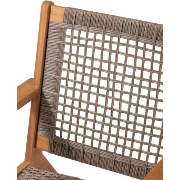 Fauteuil de jardin bas en bois d'Acacia FSC et en résine tressée - BORA - l60xP76xH73 cm - Image 5