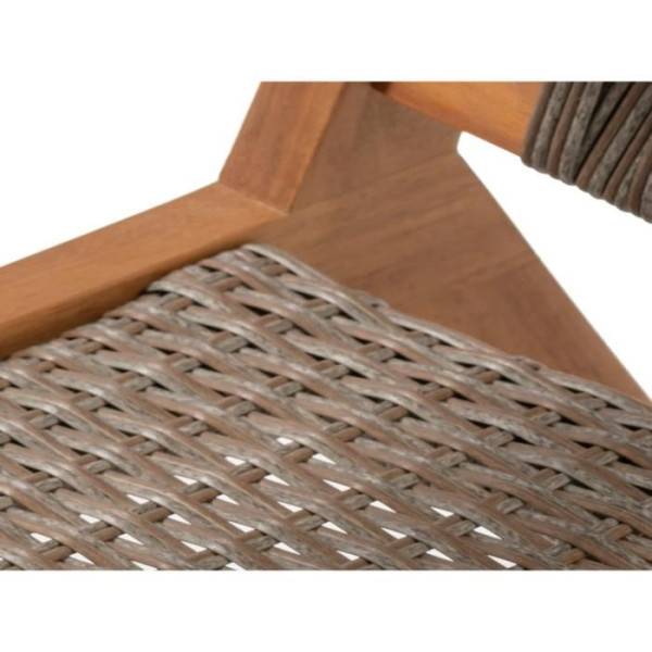 Fauteuil de jardin bas en bois d'Acacia FSC et en résine tressée - BORA - l60xP76xH73 cm - Image 6