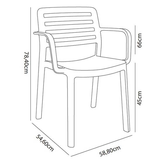 Set 4 fauteuils intérieur, extérieur gris foncé WIND garbar - Image 2