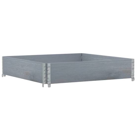 Jardinière bois de pin gris 100 x 100 x 21.5 cm - PANGIVO - Image 2