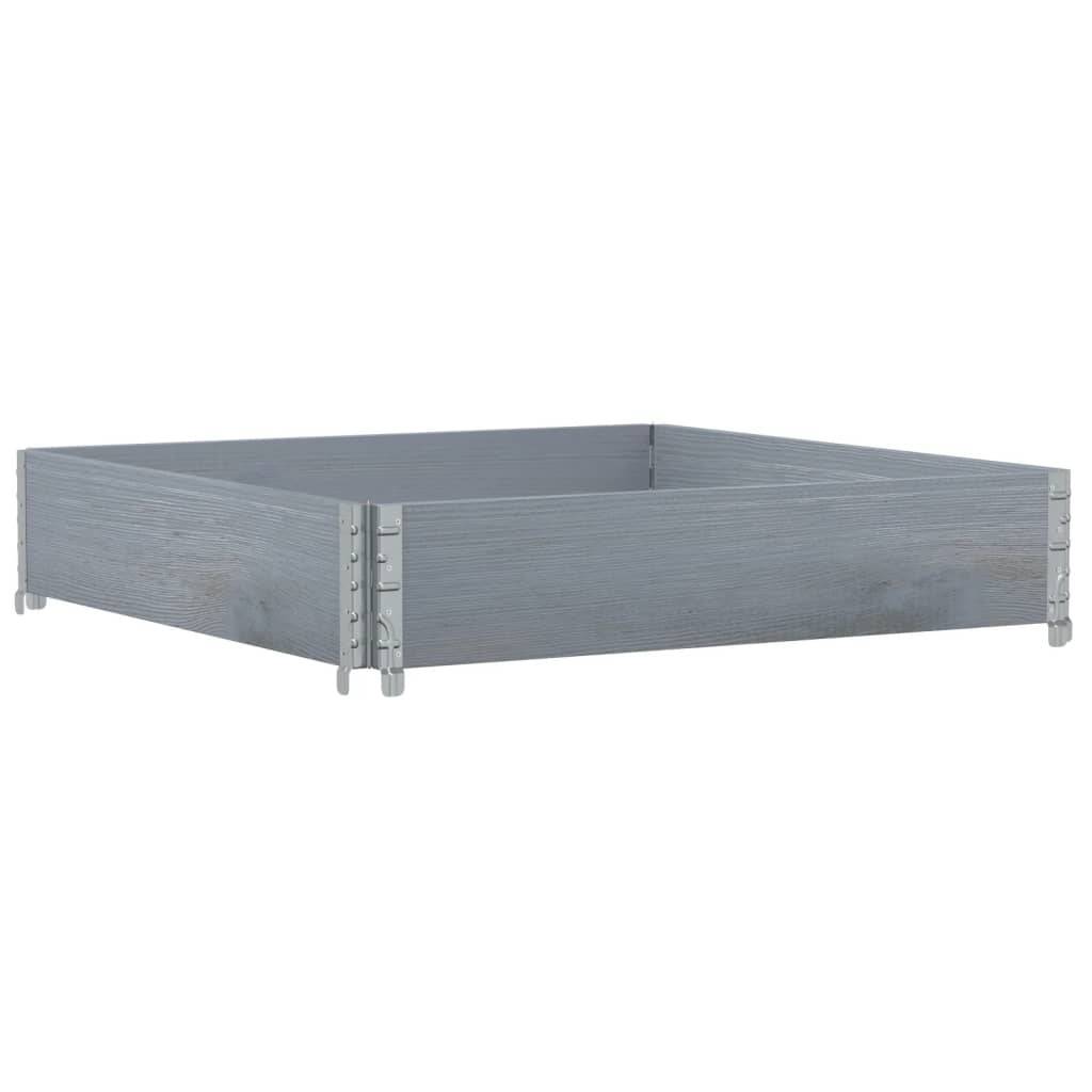 Jardinière bois de pin gris 100 x 100 x 21.5 cm - PANGIVO - Image 2