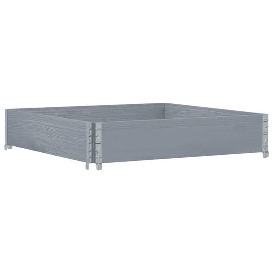 Jardinière bois de pin gris 100 x 100 x 21.5 cm - PANGIVO - Image 5
