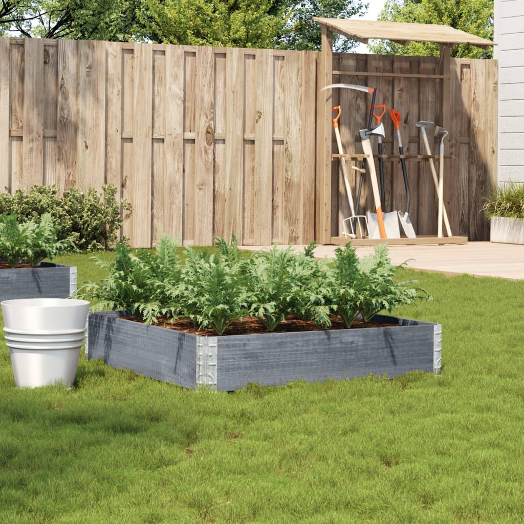 Jardinière bois de pin gris 100 x 100 x 21.5 cm - PANGIVO - Image 1
