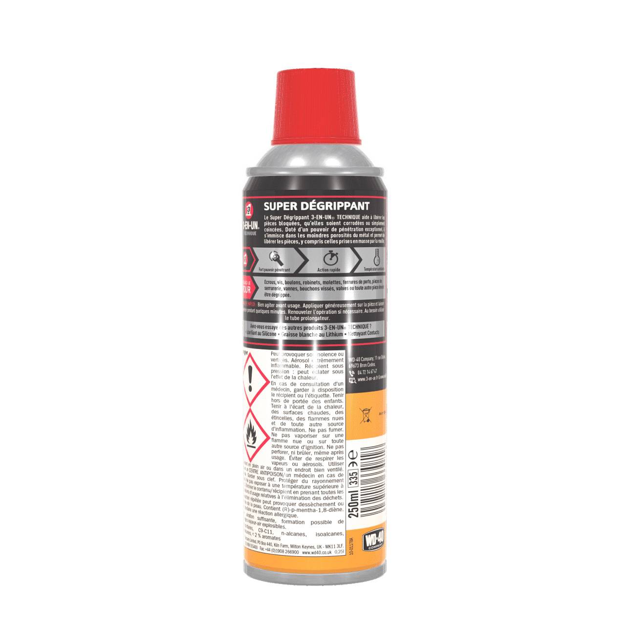 Bombe super dégrippant 3 en 1 aérosol 250ml - Image 3