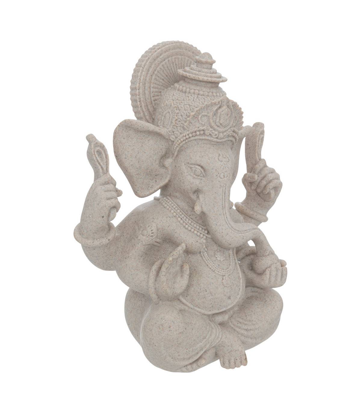Objet déco Statue Ganesh en résine Beige effet sablé H 25  cm - Image 1