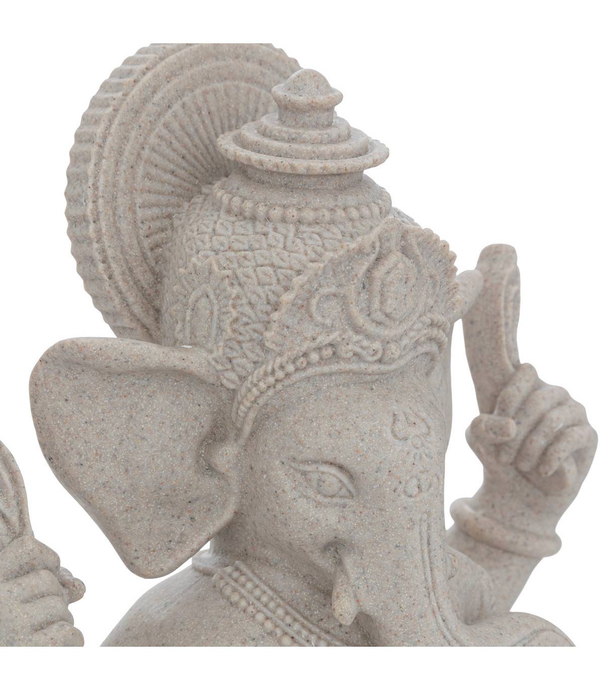 Objet déco Statue Ganesh en résine Beige effet sablé H 25  cm - Image 2