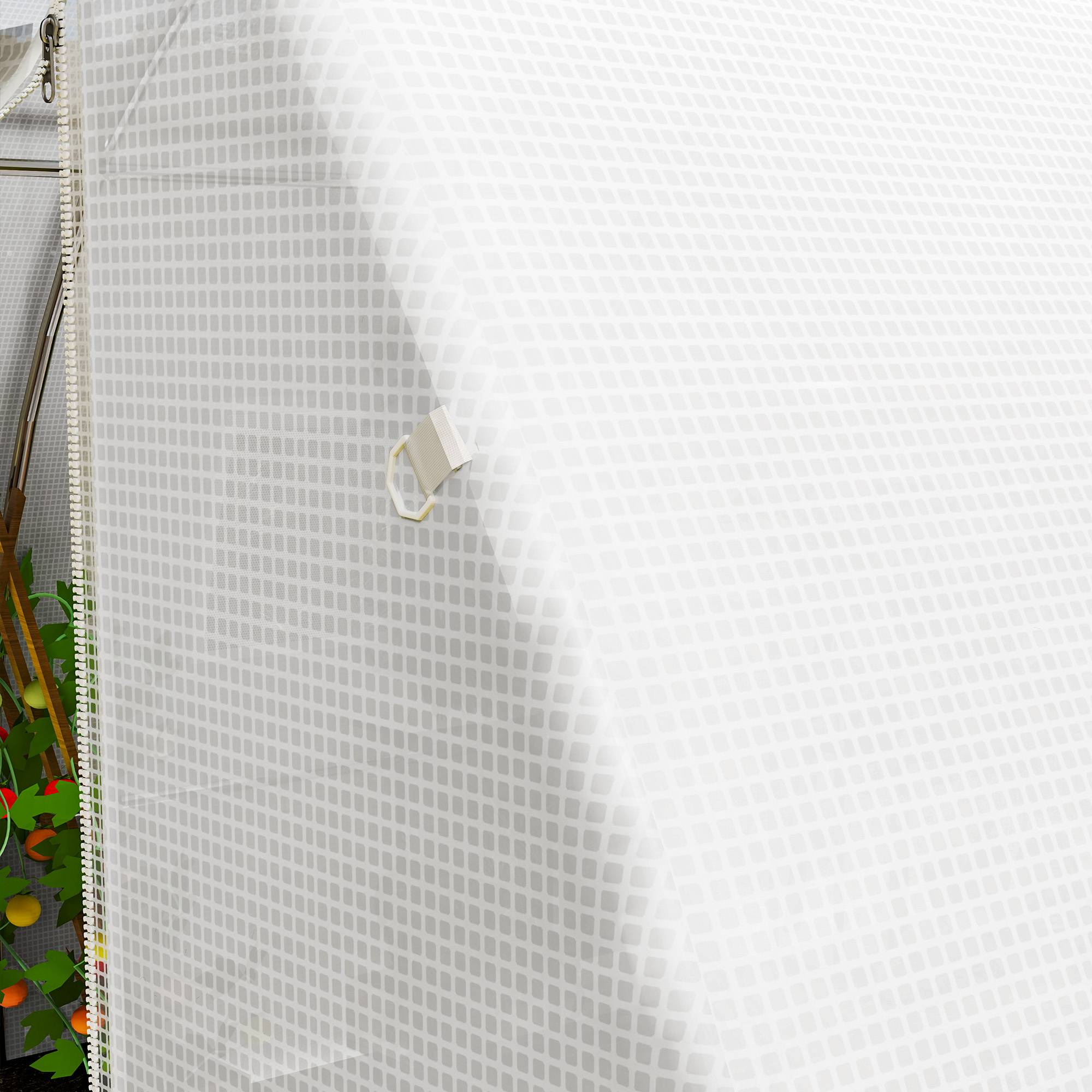 Bâche de rechange serre tunnel 12 m² 4 x 3 x 2 m PE anti-UV imperméable 8 fenêtres + porte enroulable zippée blanc - Image 10