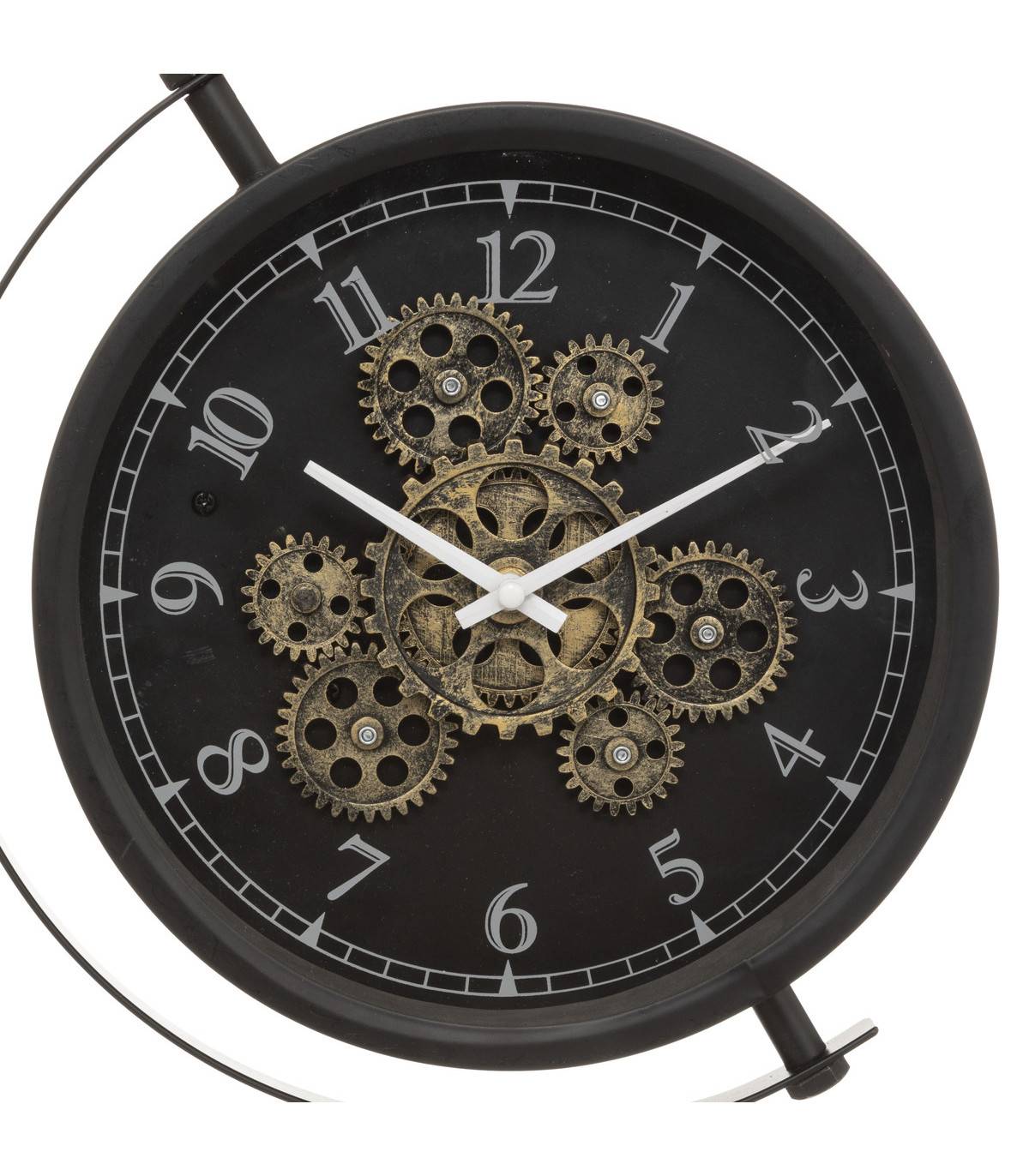 Horloge à poser en métal Noir et verre H 40 cm - Image 2