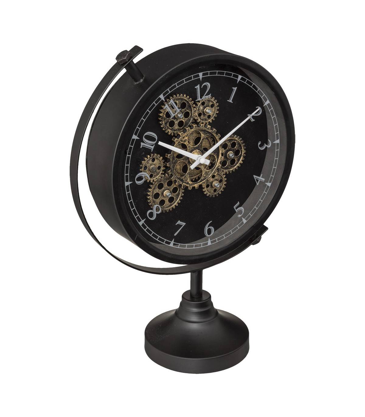 Horloge à poser en métal Noir et verre H 40 cm - Image 1