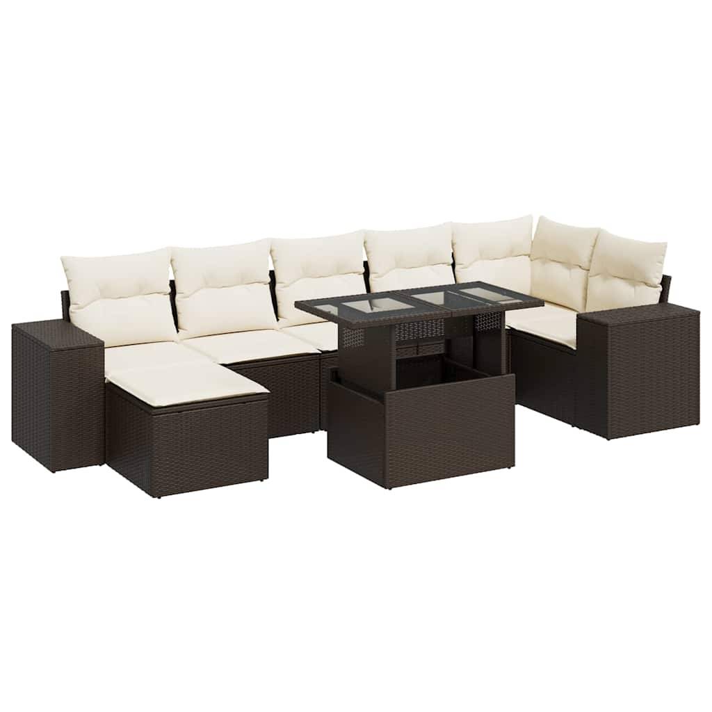 ComfortXL - Salon de jardin 8 places modulable en résine tressée marron avec table et rangement intégrés – ComfortXL Outdoor Living - Image 2