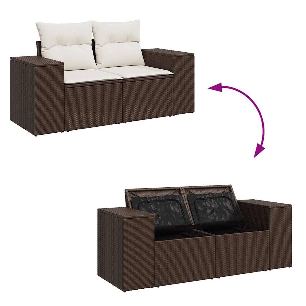 ComfortXL - Salon de jardin 8 places modulable en résine tressée marron avec table et rangement intégrés – ComfortXL Outdoor Living - Image 3