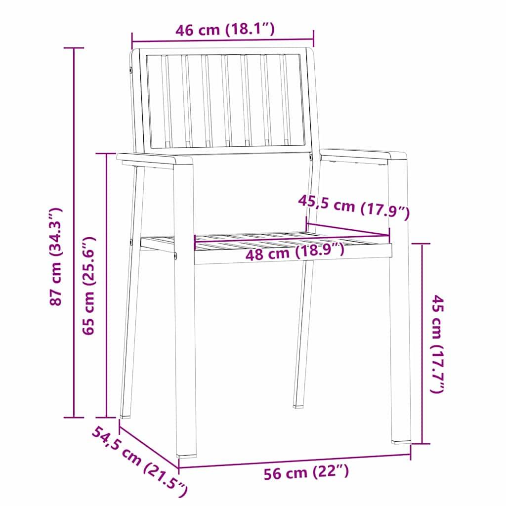 ComfortXL - Salon de Jardin 2 Personnes 3 Pièces en Acacia et Acier Inoxydable, Table et Chaises Design Marron – ComfortXL Outdoor Living - Image 7