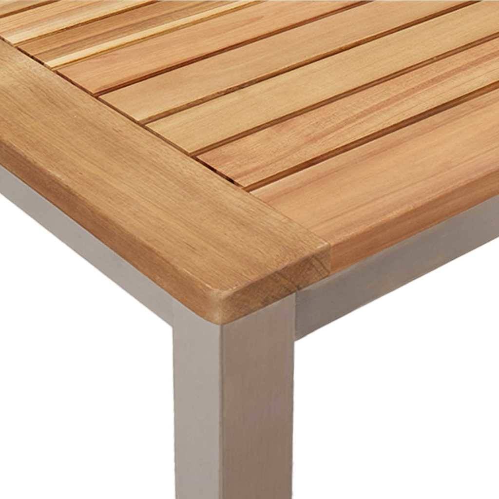 ComfortXL - Salon de Jardin 2 Personnes 3 Pièces en Acacia et Acier Inoxydable, Table et Chaises Design Marron – ComfortXL Outdoor Living - Image 9