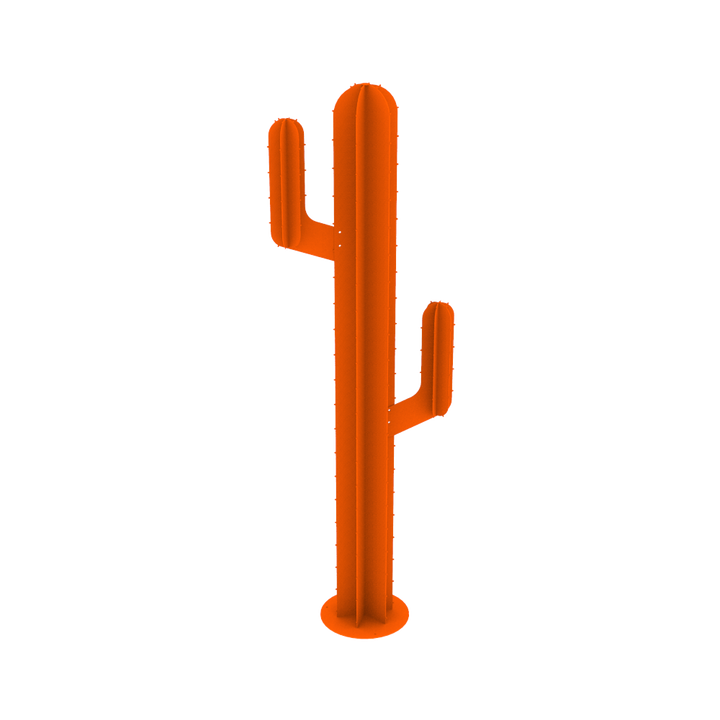 Cactus en métal 3 branches - Orange 1m50 - Image 1