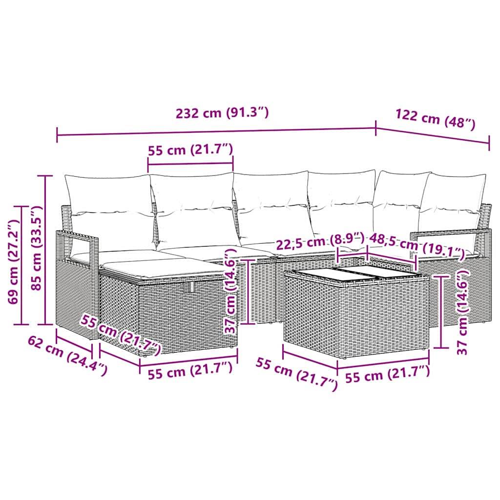 Grand Ensemble Canapé Polyrotin - 7 Modules avec Rangement pour Patio - Gris Clair – ComfortXL Outdoor Living - Image 6
