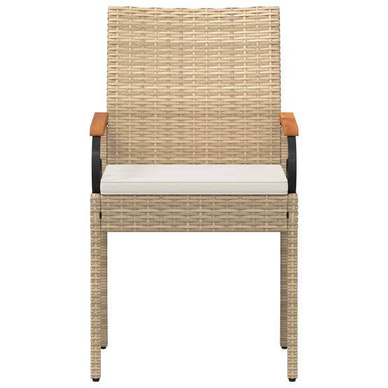 Chaises de jardin polyrotin et acier beige et blanc crème 59.5 x 50 x 88 cm, Poids:14.1kg - PANGIVO - Image 6