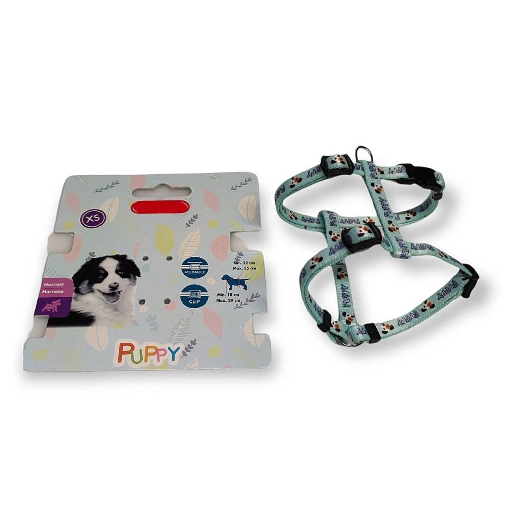 animallparadise - Harnais bleu PUPPY MASCOTTE xs 8 mm 18 à 29 cm pour chiots - Image 2