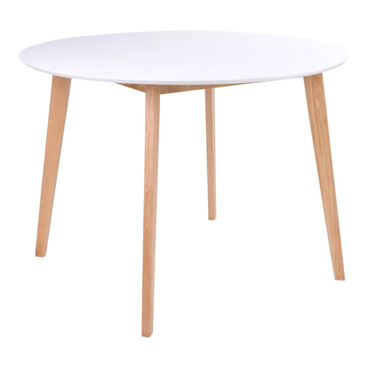 Table Repas Ronde 105cm Naturelle et Blanche - GRAM - Image 1