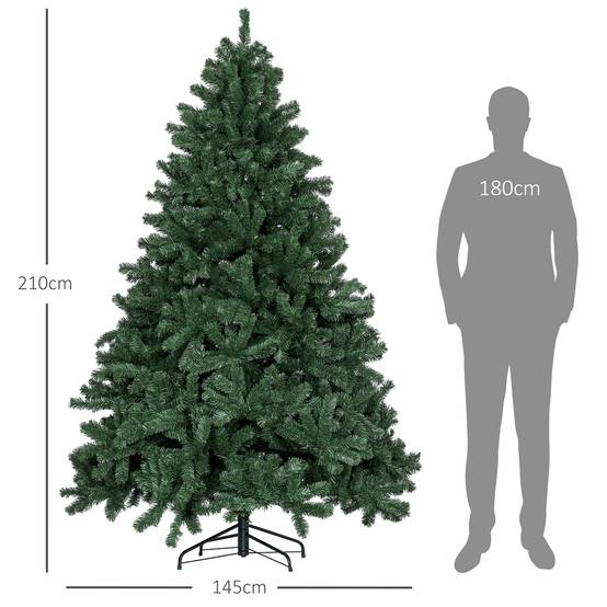Sapin de Noël artificiel 210 arbre de Noël avec support en métal pliable, 1674 branches, décoration de Noël réaliste - Image 5