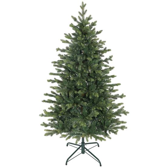 Sapin de Noël artificiel 150 cm, arbre de Noël réaliste avec 1202 pointes de branche articulée, support en métal, vert - Image 1