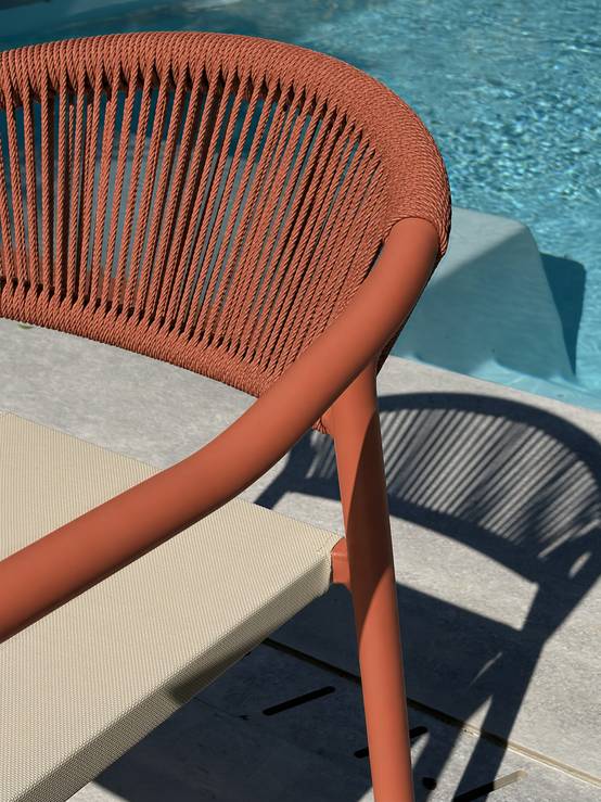 Dcb Garden - Ensemble repas de jardin en aluminium 6 places - Terracotta - HANOI - Image 7