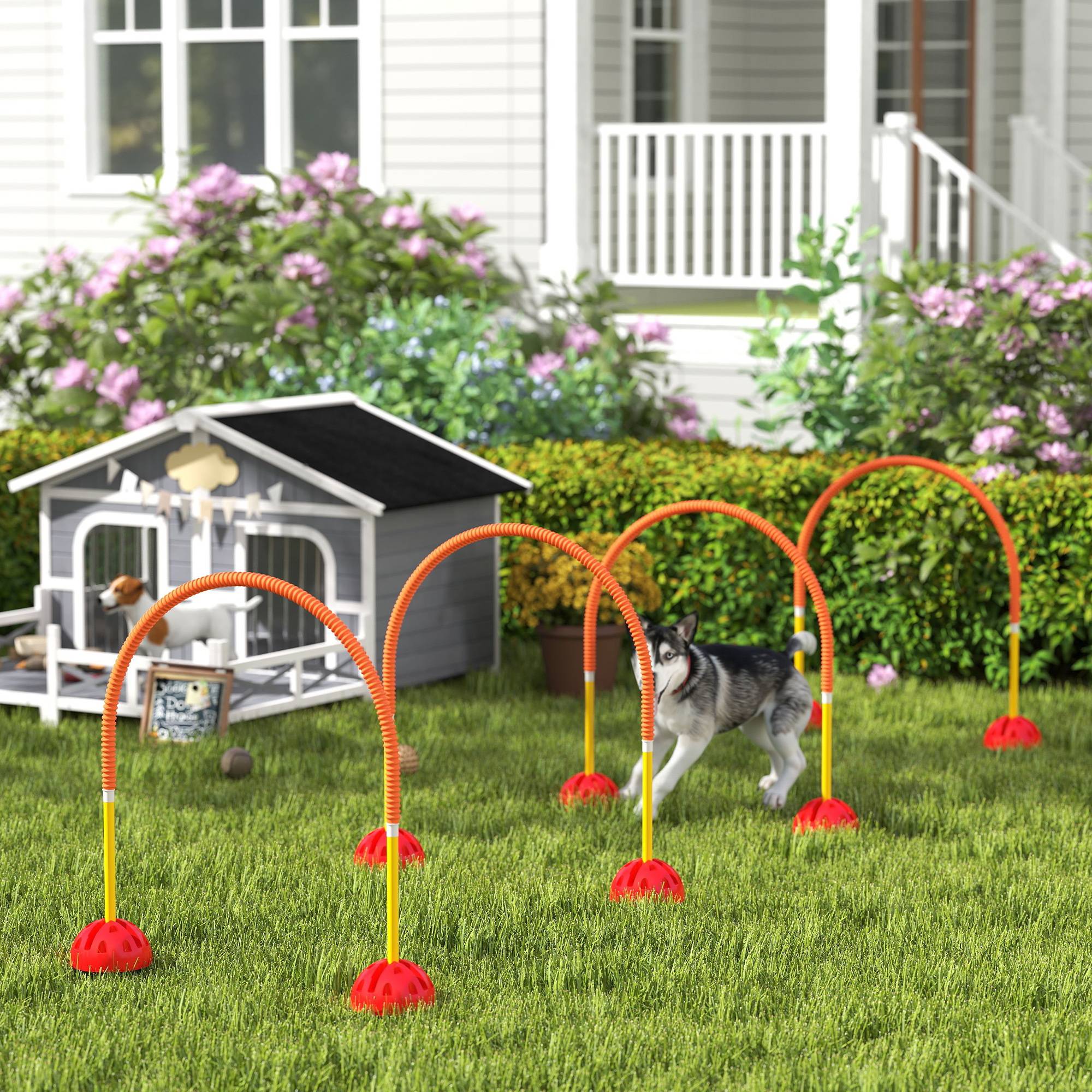 ComfortXL - Kit agilité chien plastique orange 4 portes réglables avec sac de transport - ComfortXL Outdoor Living - Image 3