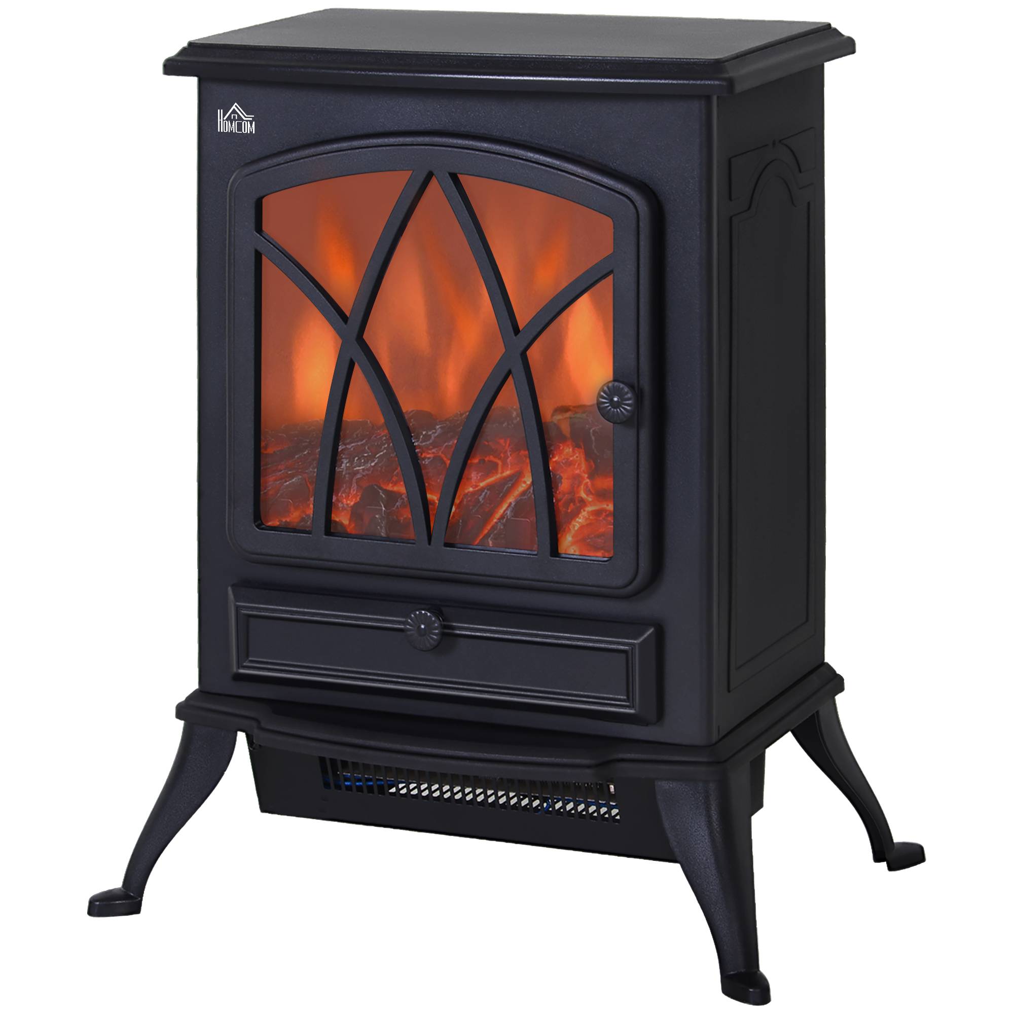ComfortXL - Poêle électrique rustique 2000W effet flamme réglable pour salon Noir – ComfortXL Outdoor Living - Image 2